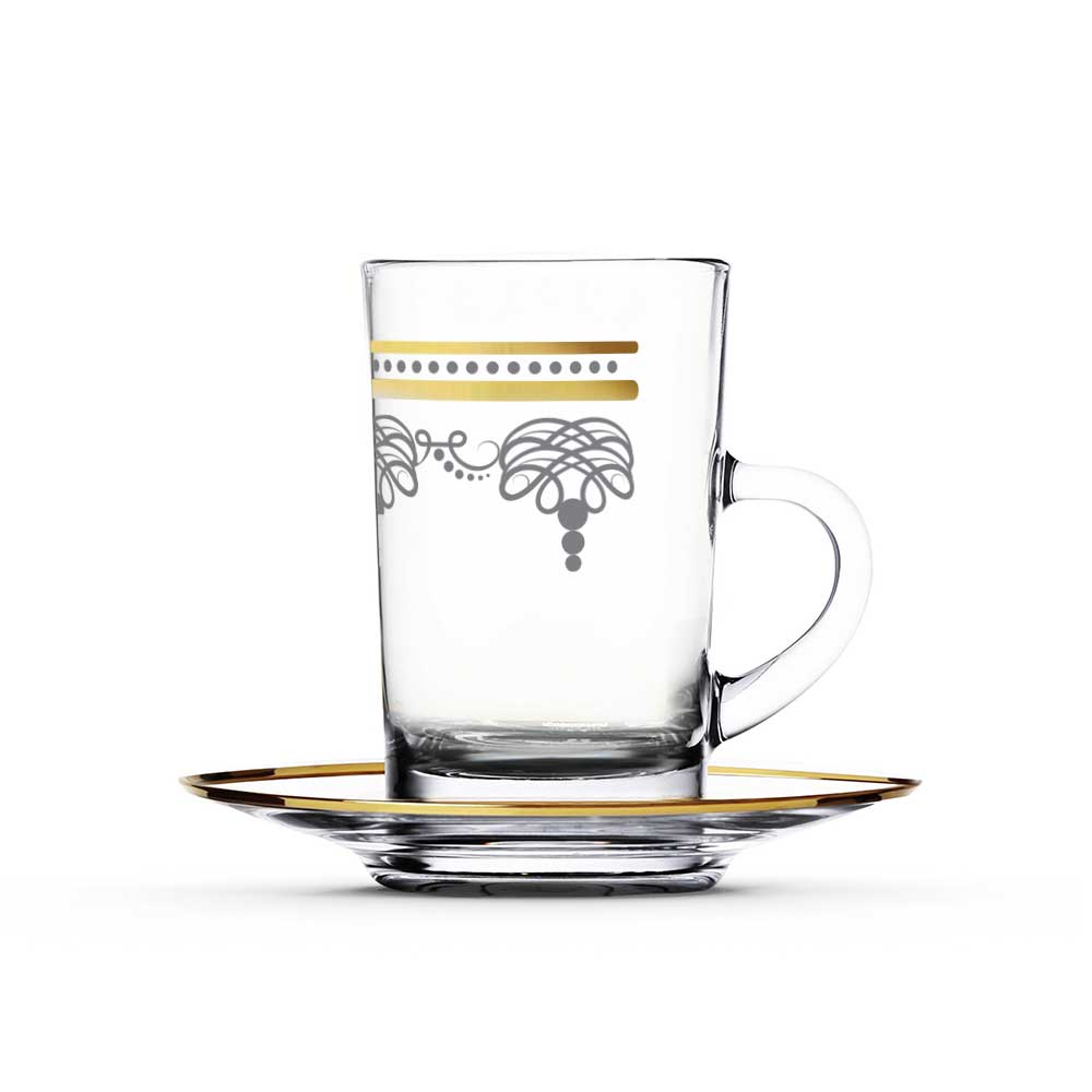 Dimlaj Touch Elixir Set of 6 Pcs Tea Cups and Saucers Gold - Premium Tea Cups from Dimlaj Touch - Just $135! 