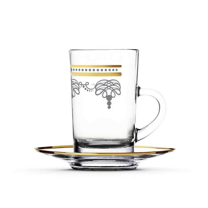 Dimlaj Touch Elixir Set of 6 Pcs Tea Cups and Saucers Gold - Premium Tea Cups from Dimlaj Touch - Just $99! 