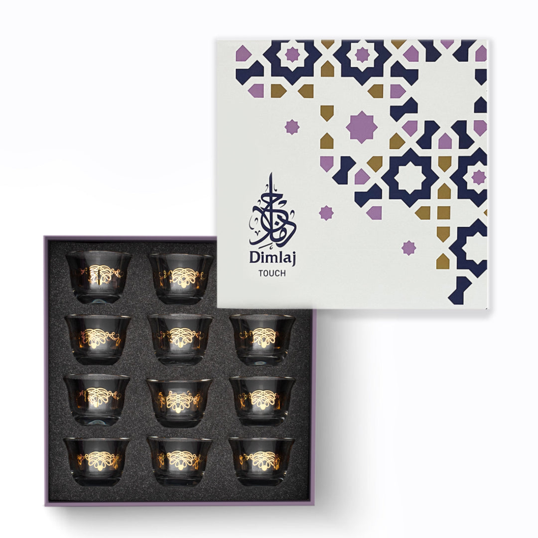 Dimlaj Touch Elixir Set of 12 Pcs Cawa Cups Gold - Premium Cawa Cups from Dimlaj Touch - Just $89! 