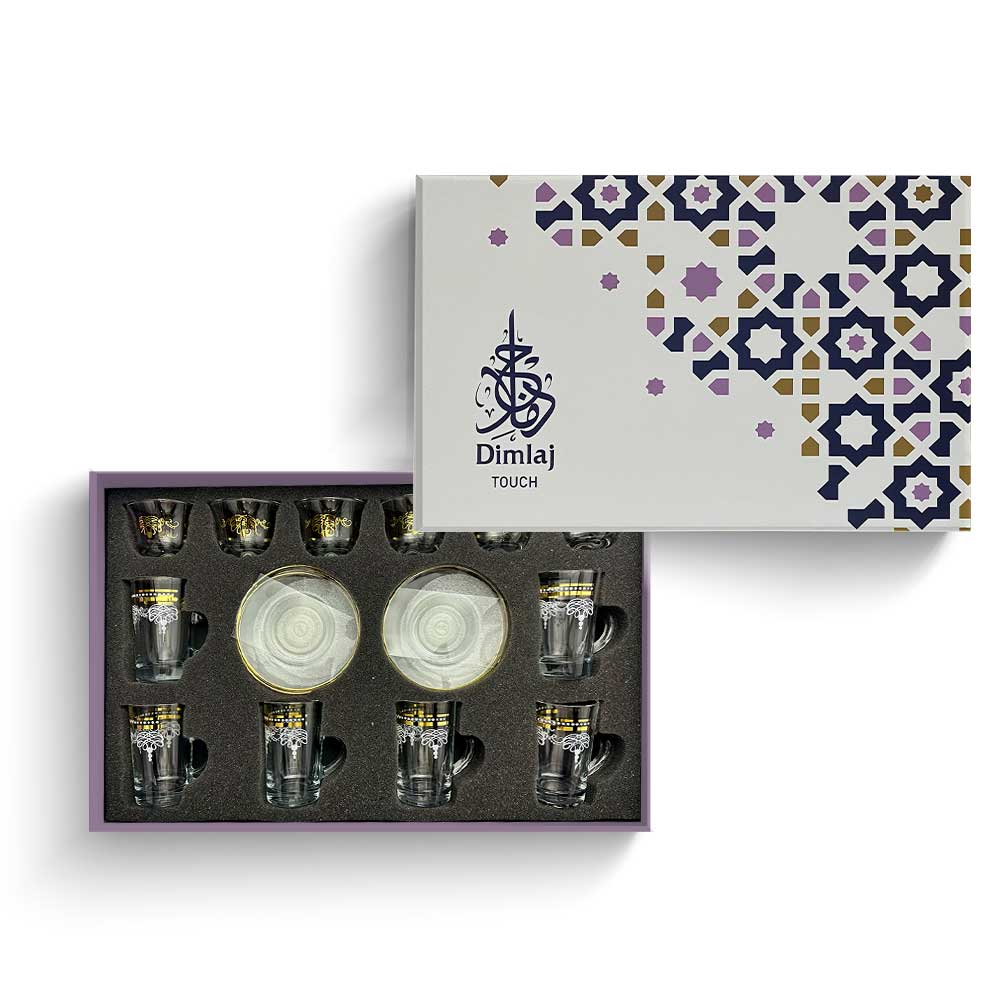 Dimlaj Touch Elixir Set of 18 Pcs Assorted Drinkware Gold - Premium Tea Cups from Dimlaj Touch - Just $175! 