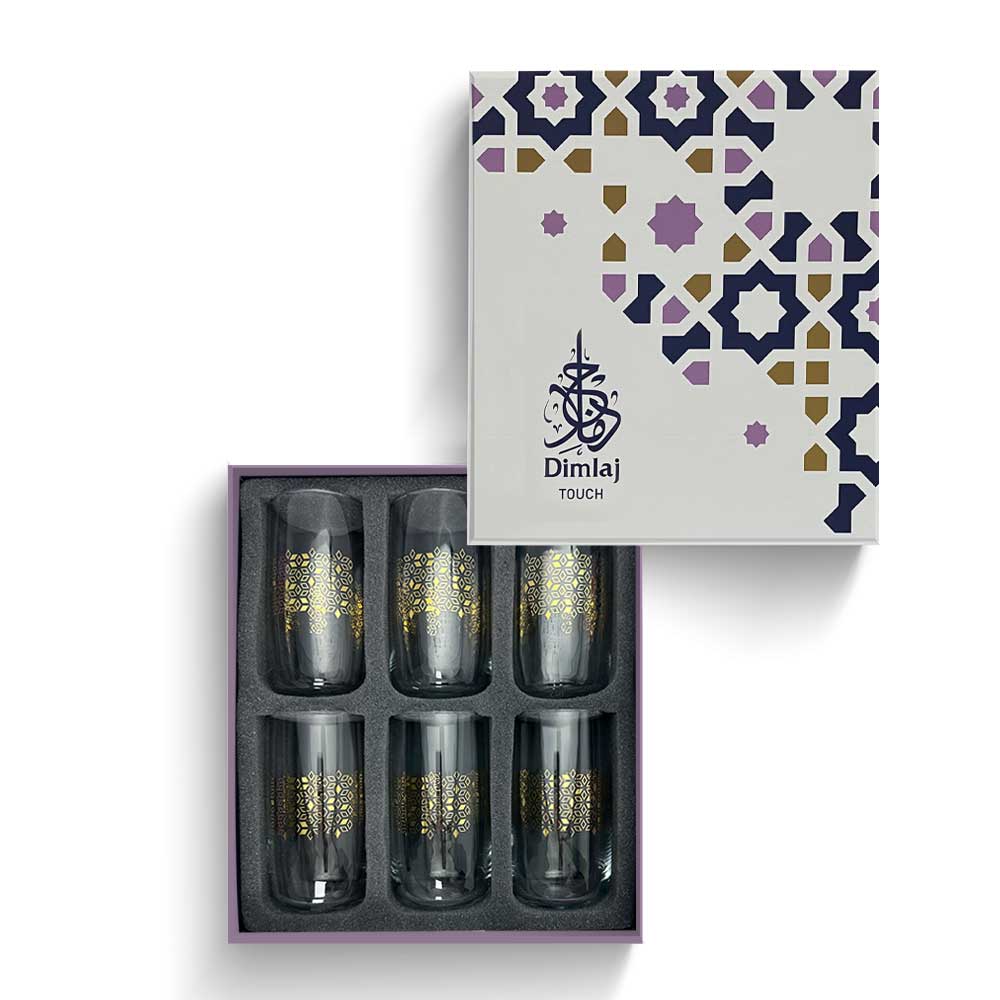 Dimlaj Touch Petal Set of 6 Pcs Long Tumblers Gold - Premium Tumblers from Dimlaj Touch - Just $135! 