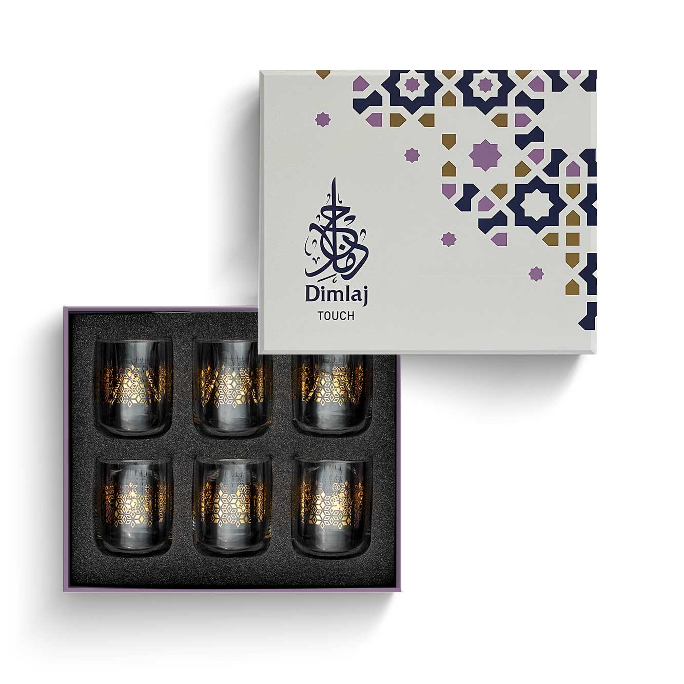 Dimlaj Touch Petal Set of 6 Pcs Short Tumblers Gold - Premium Short Tumblers from Dimlaj Touch - Just $135! 