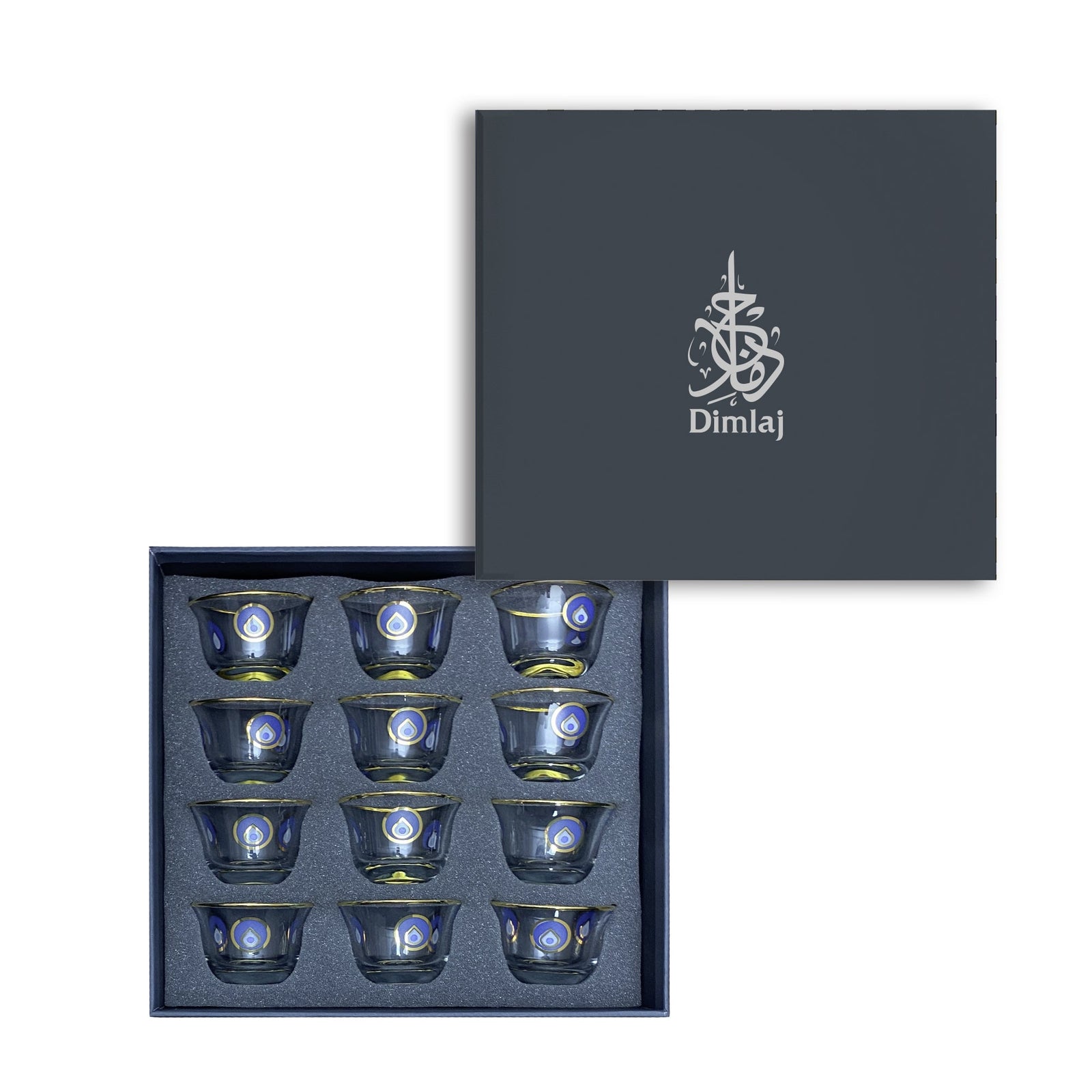 Dimlaj Charm Set of 6 Pcs Cawa Cups (Gold) - Premium Arabic Coffee Cups from Charm By Dimlaj - Just $250! 