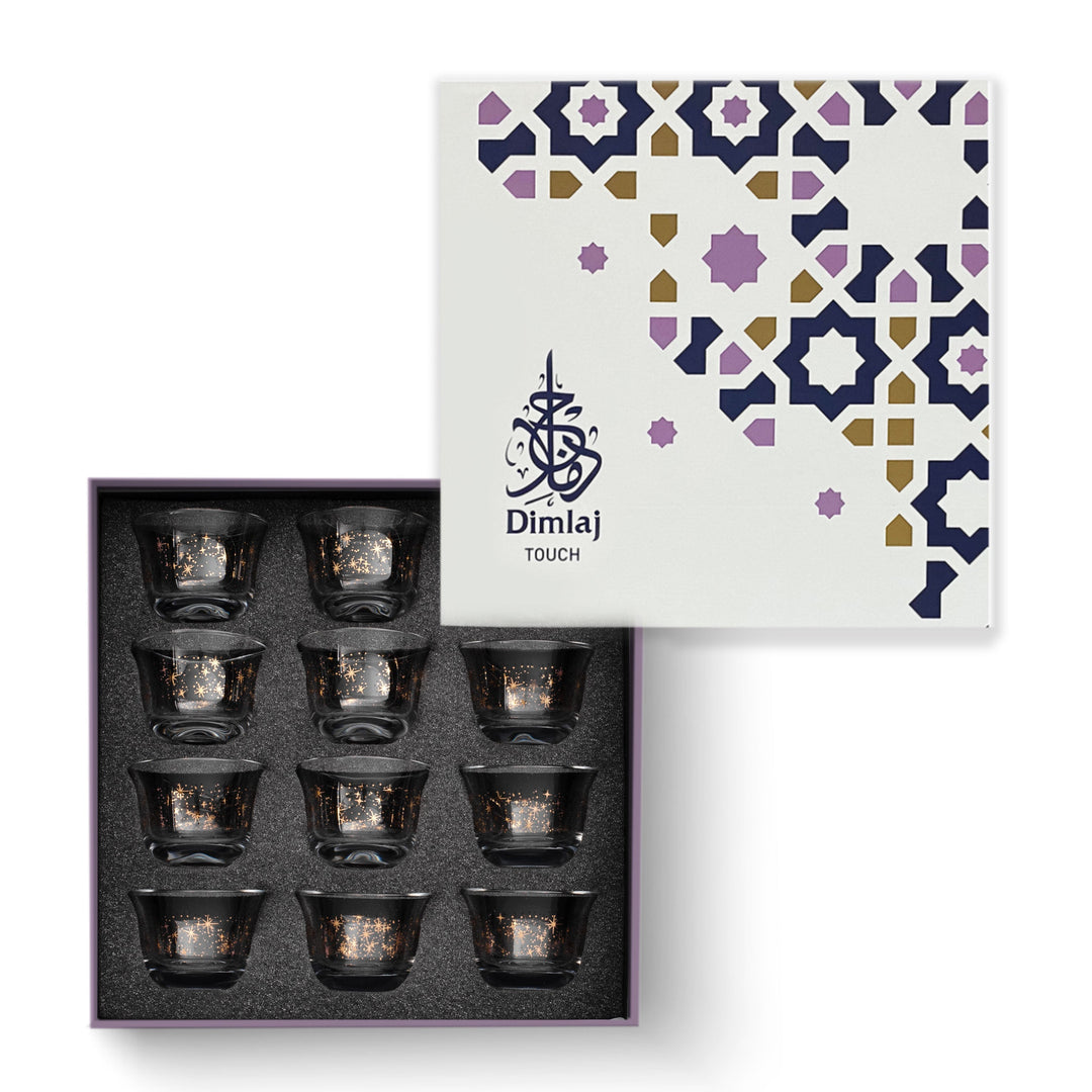 Dimlaj Touch Glimmer Set of 12 Pcs Cawa Cups Gold - Premium Cawa Cups from Dimlaj Touch - Just $89! 