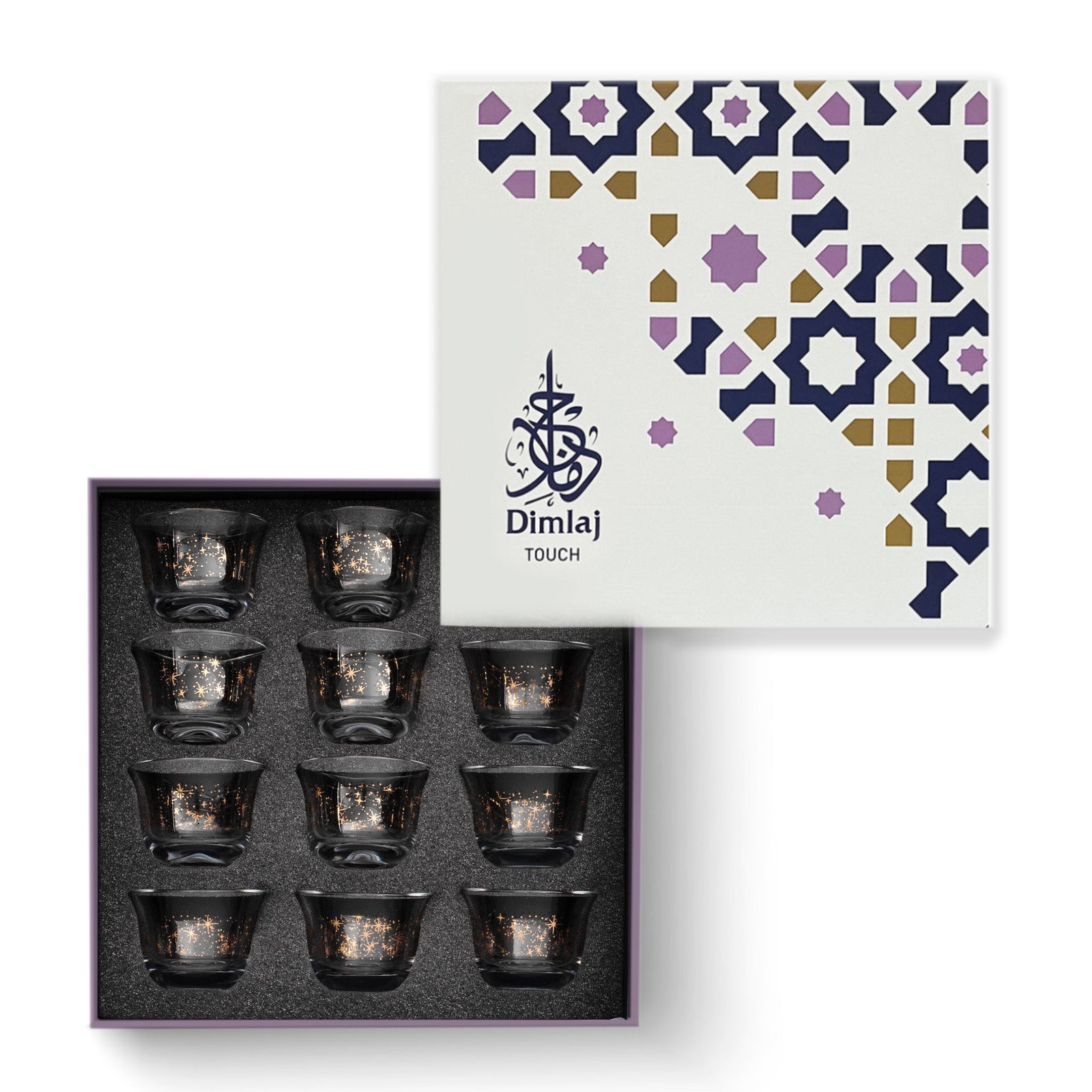 Dimlaj Touch Glimmer Set of 12 Pcs Cawa Cups Gold - Premium Cawa Cups from Dimlaj Touch - Just $135! 
