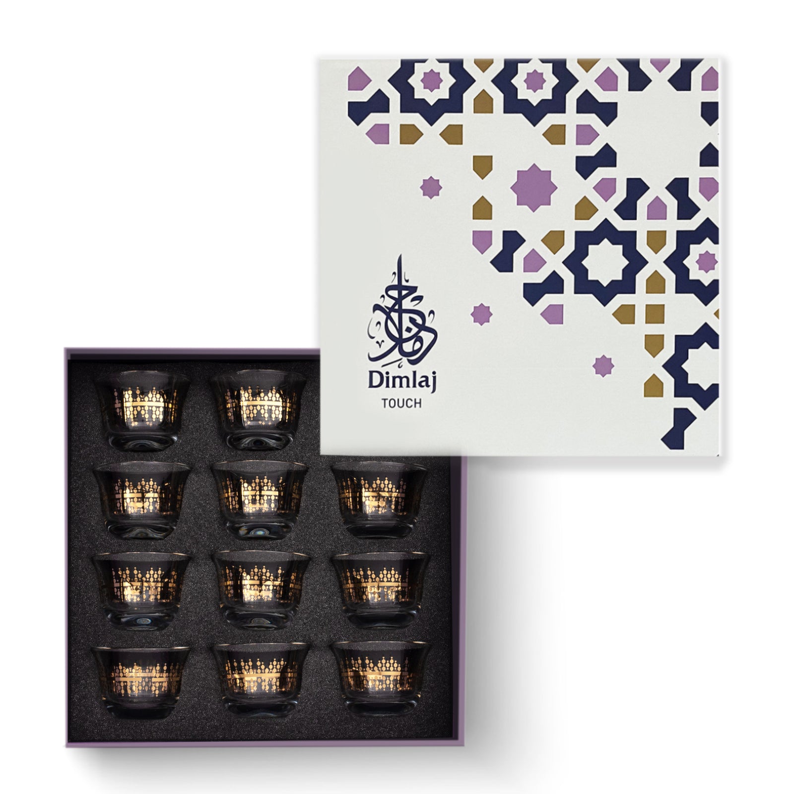 Dimlaj Touch Harmony Set of 12 Pcs Cawa Cups Gold - Premium Cawa Cups from Dimlaj Touch - Just $135! 