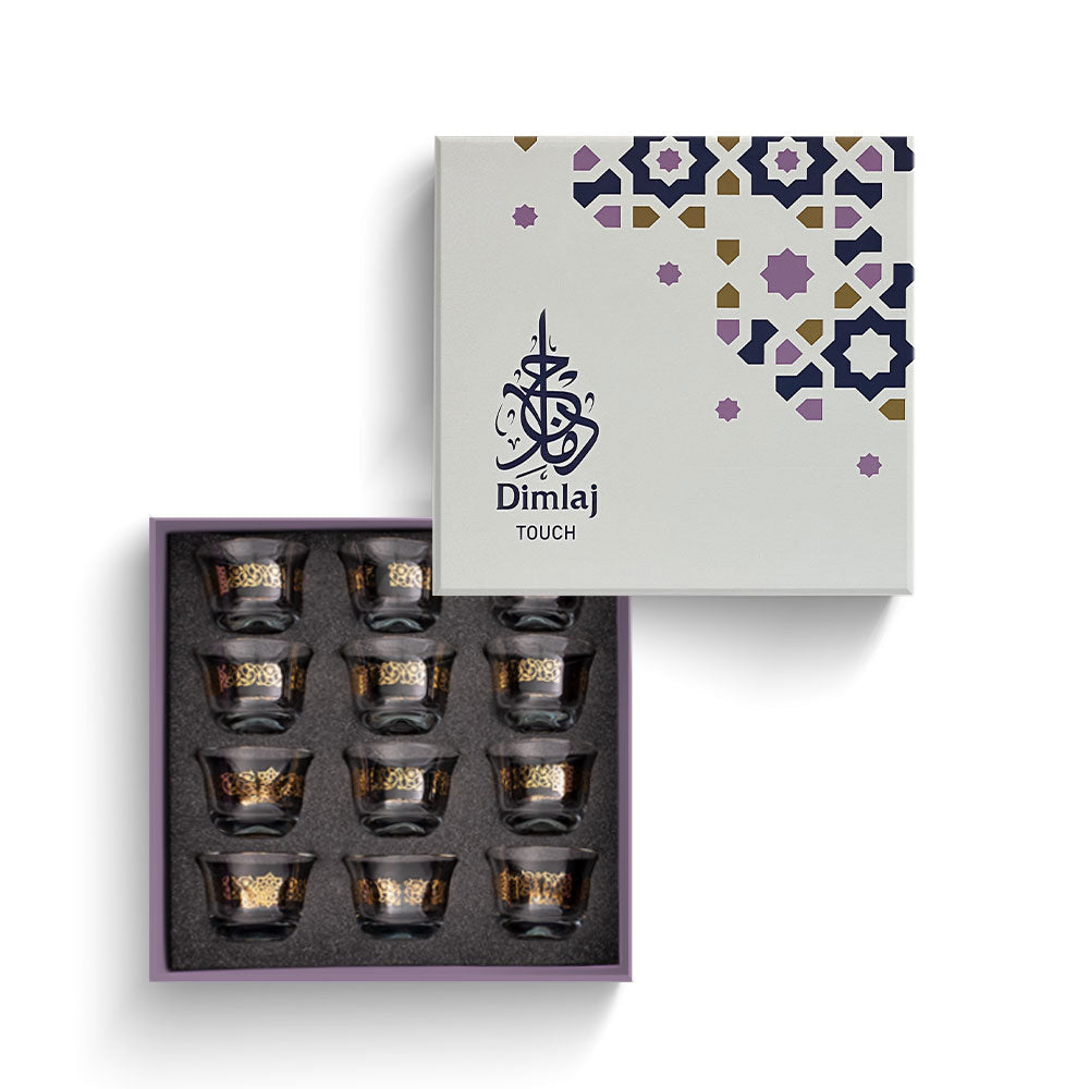 Dimlaj Touch Solo Set of 12 Pcs Cawa Cups Gold - Premium Cawa Cups from Dimlaj Touch - Just $135! 