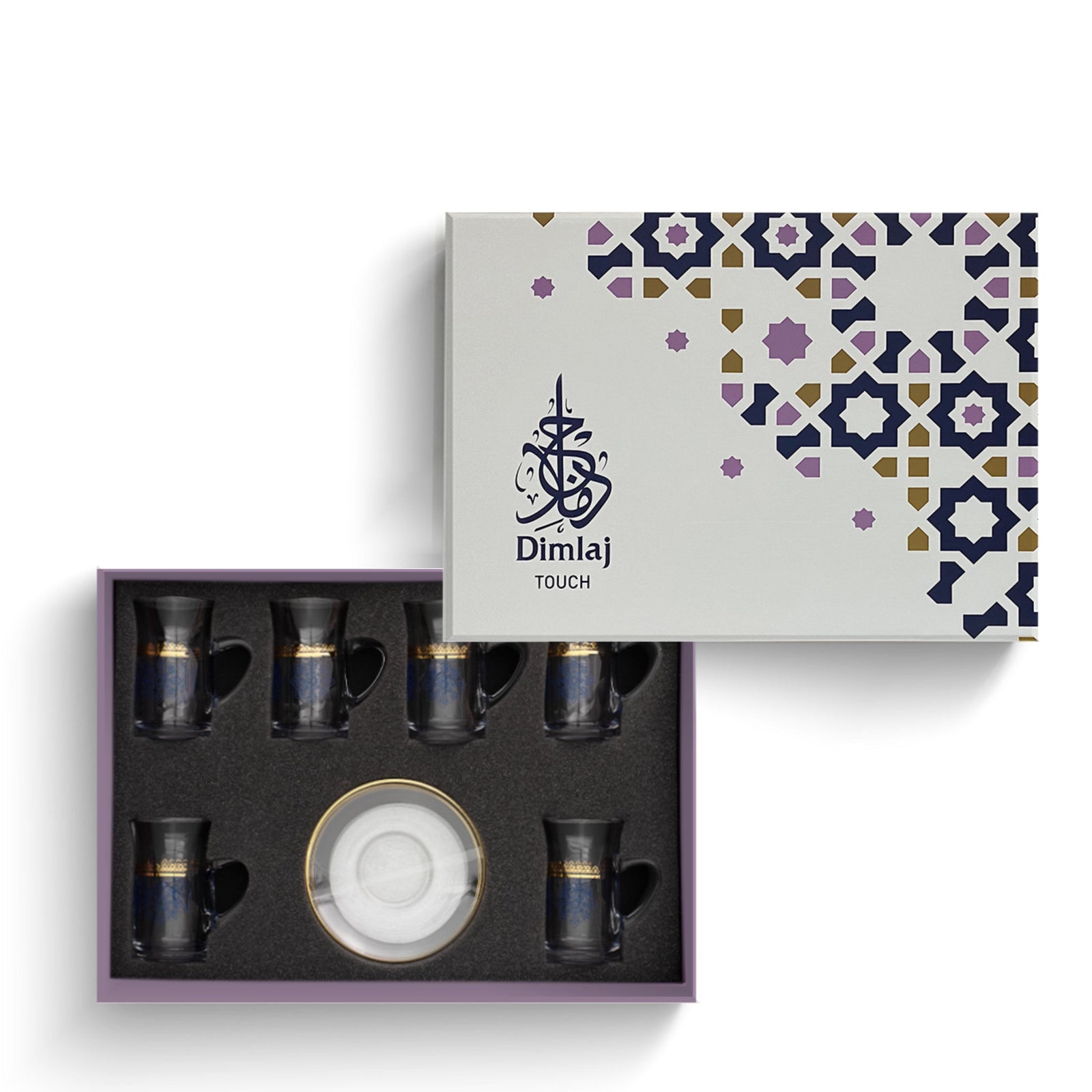 Dimlaj Touch Aster Set of 6 Pcs Tea Cups and Saucers Gold - Premium Tea Cups from Dimlaj Touch - Just $135! 