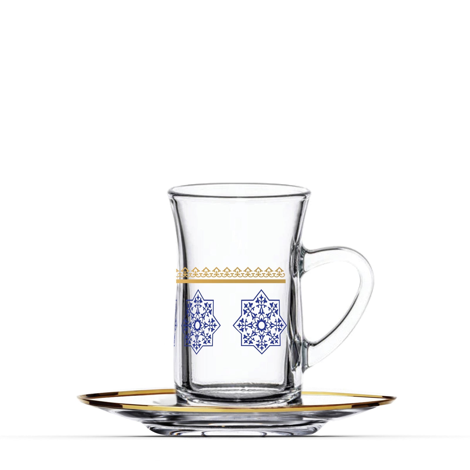 Dimlaj Touch Aster Set of 6 Pcs Tea Cups and Saucers Gold - Premium Tea Cups from Dimlaj Touch - Just $135! 
