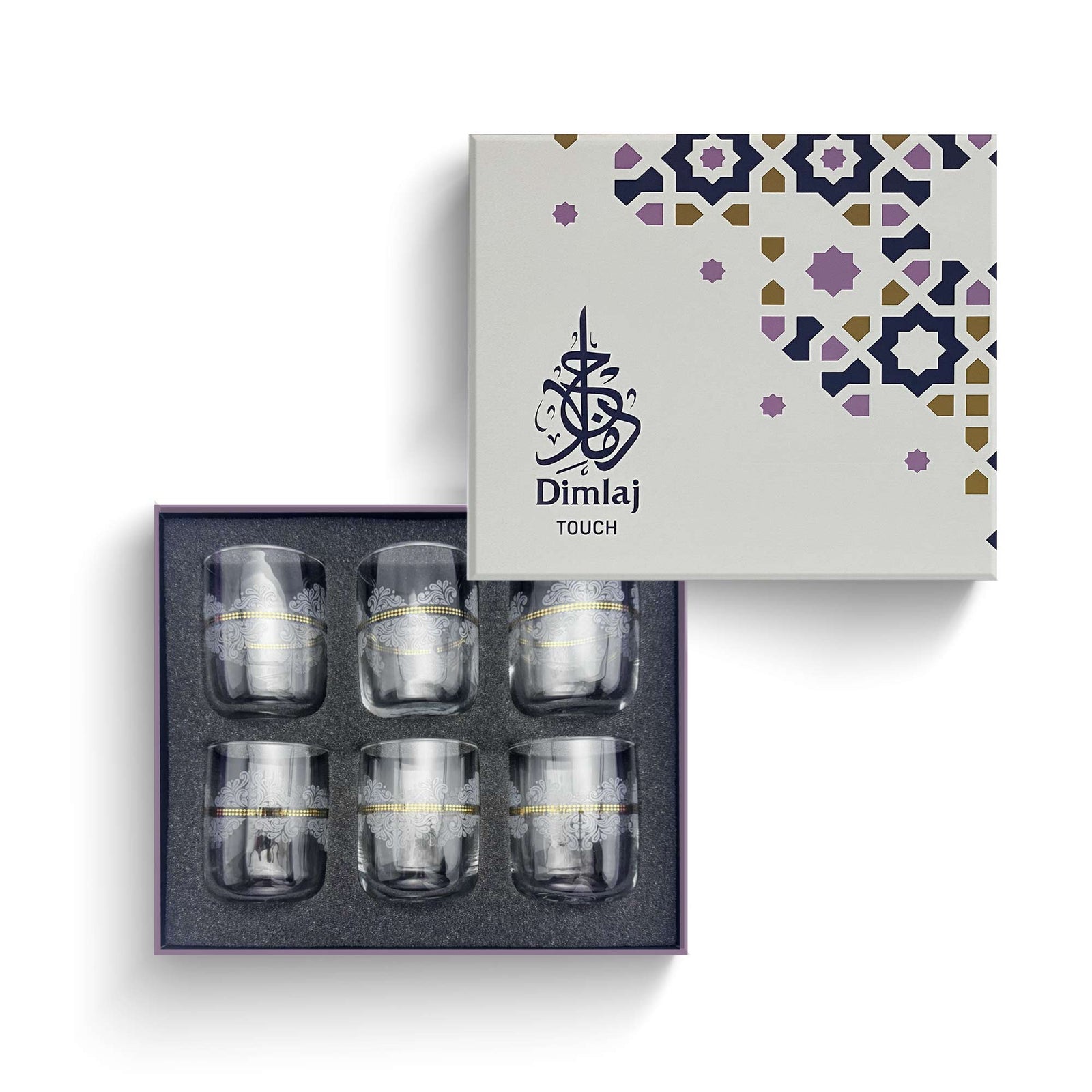Dimlaj Touch Diadem Set of 6 Pcs Short Tumblers Gold - Premium Tumblers from Dimlaj Touch - Just $135! 