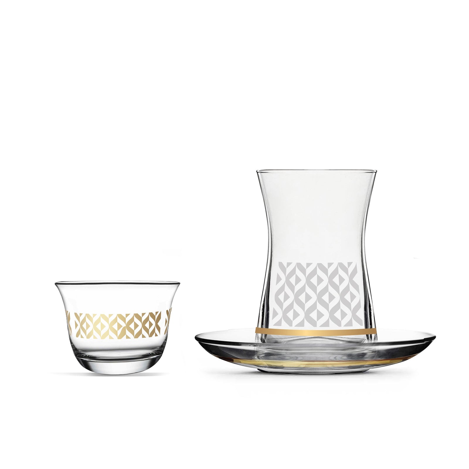 Dimlaj Touch Glint Set of 18 Pcs Assorted Drinkware Gold - Premium Tea Cups from Dimlaj Touch - Just $175! 