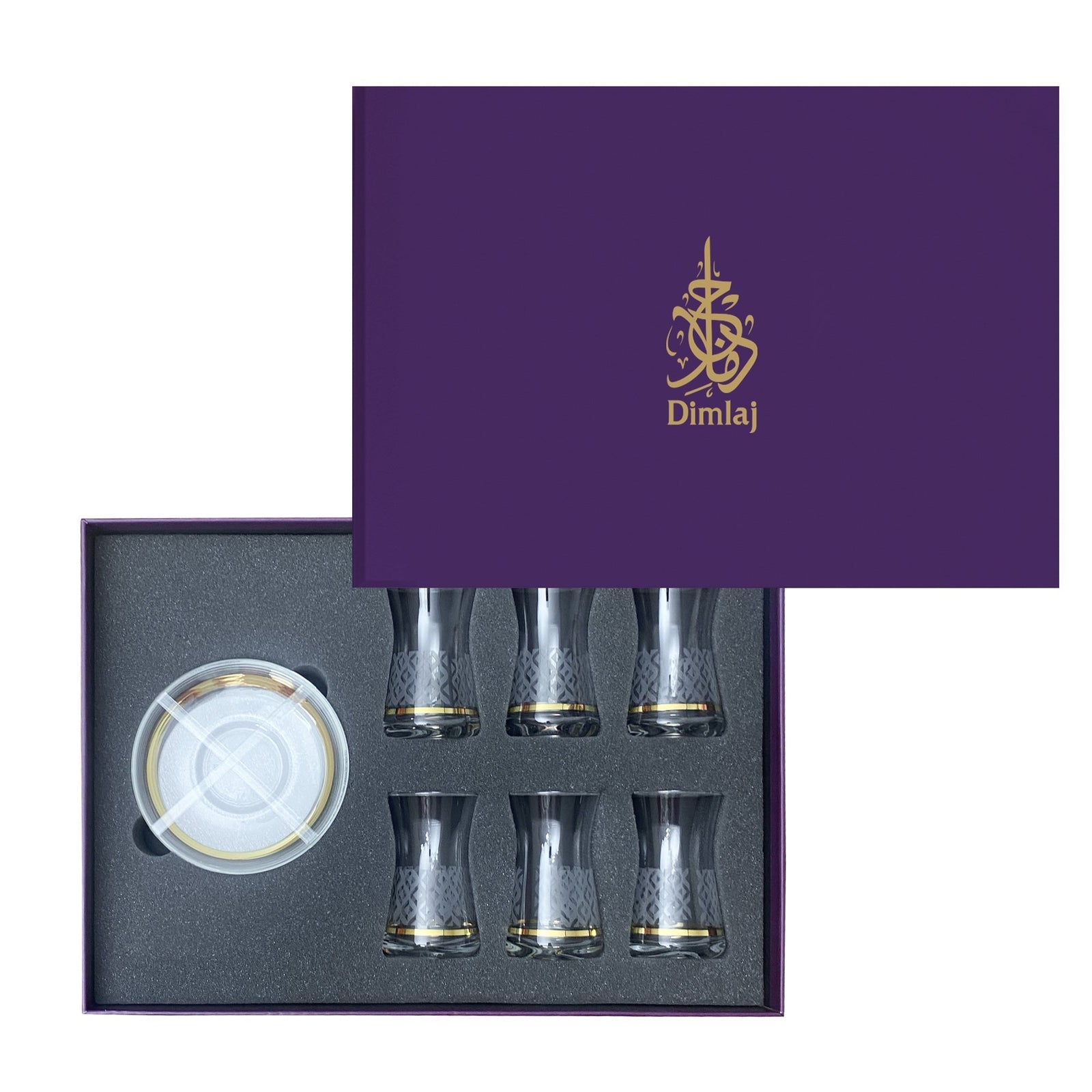 Dimlaj Touch Glint Set of 6 Pcs Tea Cups and Saucers Gold - Premium Tea Cups from Dimlaj Touch - Just $135! 