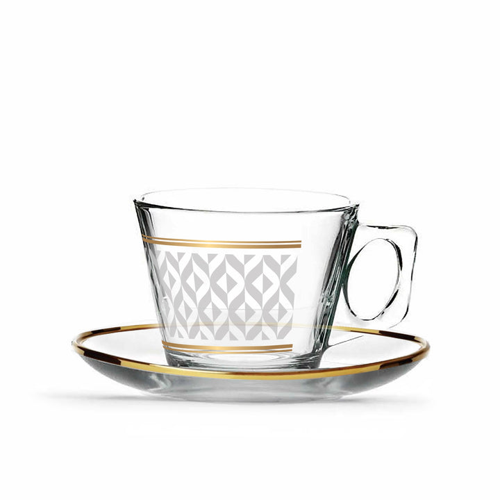 Dimlaj Touch Glint Set of 12 Pcs Espresso Cups and Saucers Gold - Premium Coffee Cups from Dimlaj Touch - Just $99! 