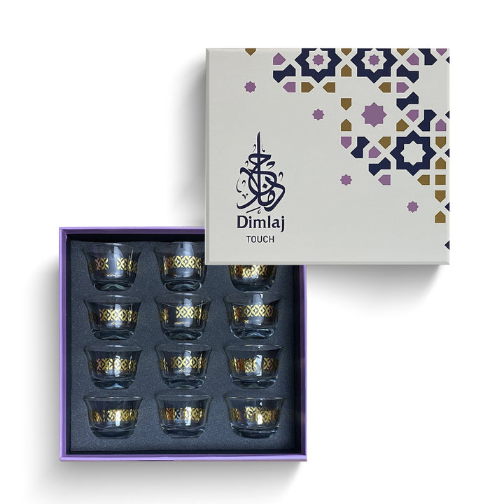 Dimlaj Touch Glint Set of 12 Pcs Cawa Cups Gold - Premium Cawa Cups from Dimlaj Touch - Just $89! 