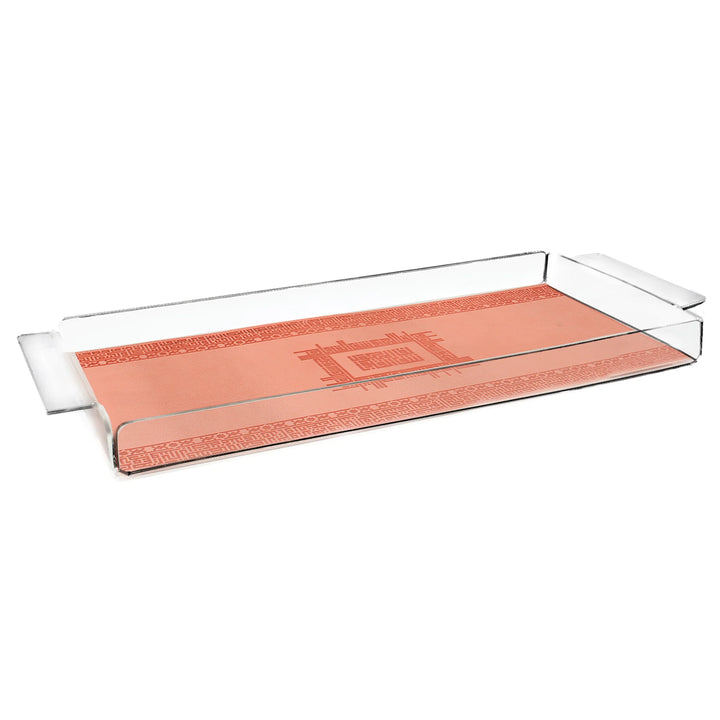 Dimlaj Shafa Acrylic Serving Tray Peach - Premium  from Shafa By Dimlaj - Just $250! 