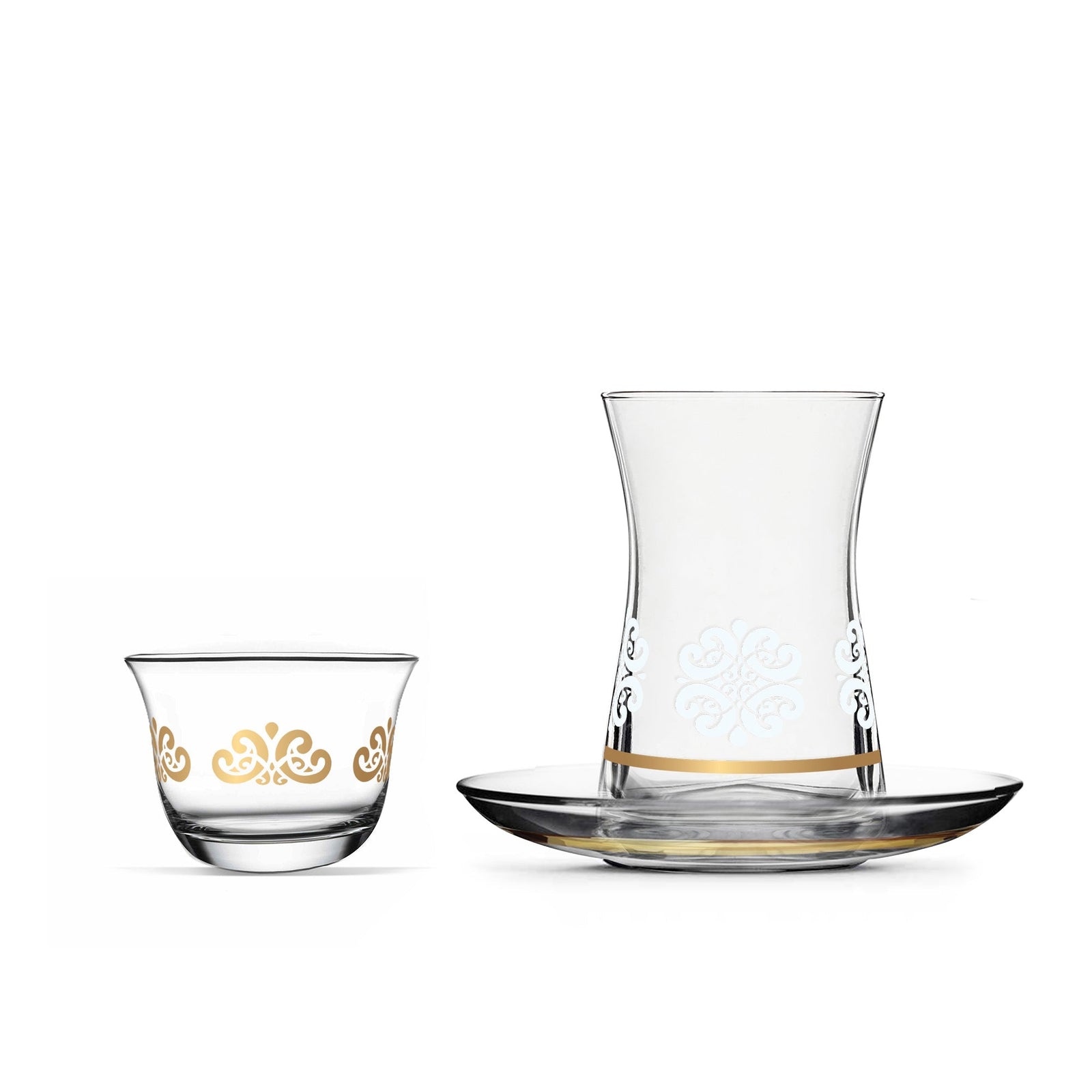 Dimlaj Touch Florid Set of 18 Pcs Assorted Drinkware Gold - Premium Tea Cups from Dimlaj Touch - Just $175! 