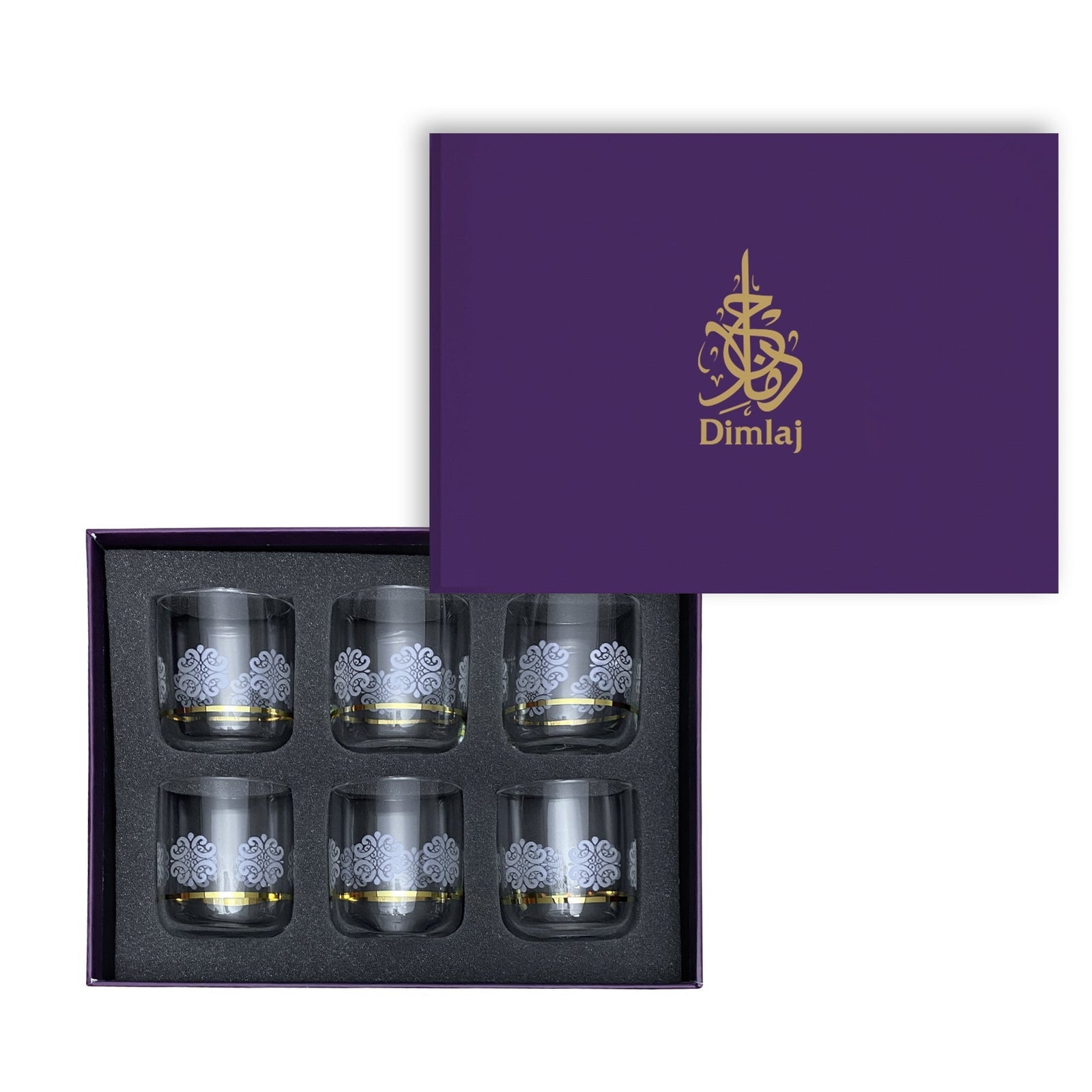 Dimlaj Touch Florid Set of 6 Pcs Short Tumblers Gold - Premium Short Tumblers from Dimlaj Touch - Just $135! 