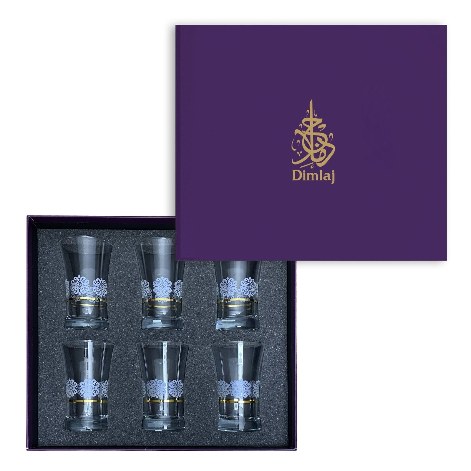 Dimlaj Touch Florid Set of 6 Pcs Long Tumblers Gold - Premium Tumblers from Dimlaj Touch - Just $135! 