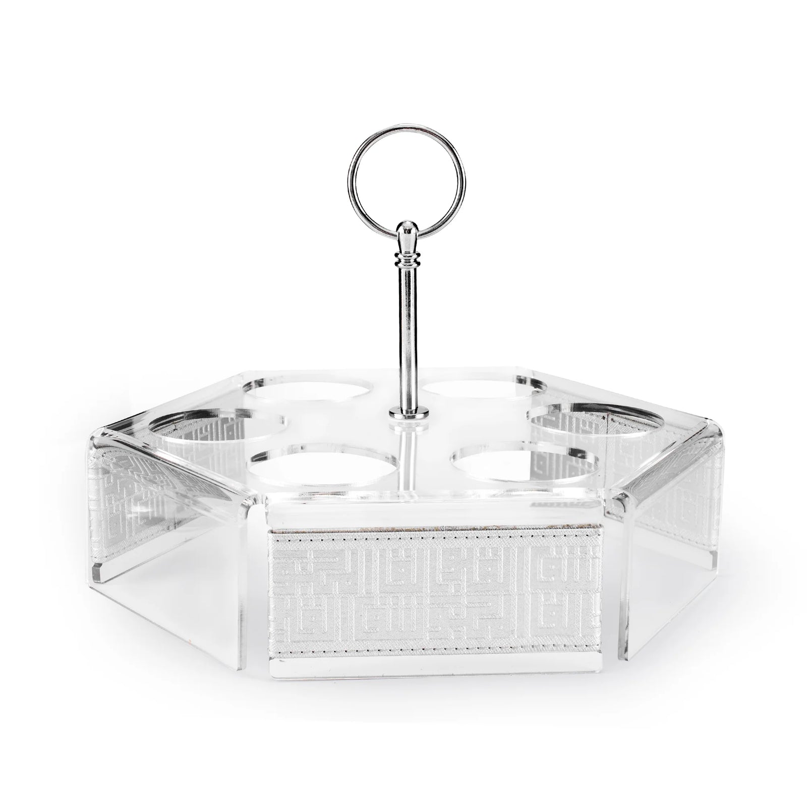 Dimlaj Shafa Set of 7pcs Hexa Coffee and Cawa Cups Stand with Handle Silver - Premium  from Shafa By Dimlaj - Just $490! 