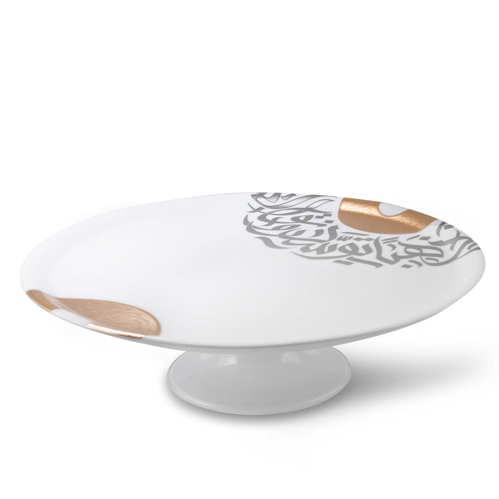 Dimlaj Qamar Porcelain Footed Plate - Premium Stands from Qamar By Dimlaj - Just $275! 