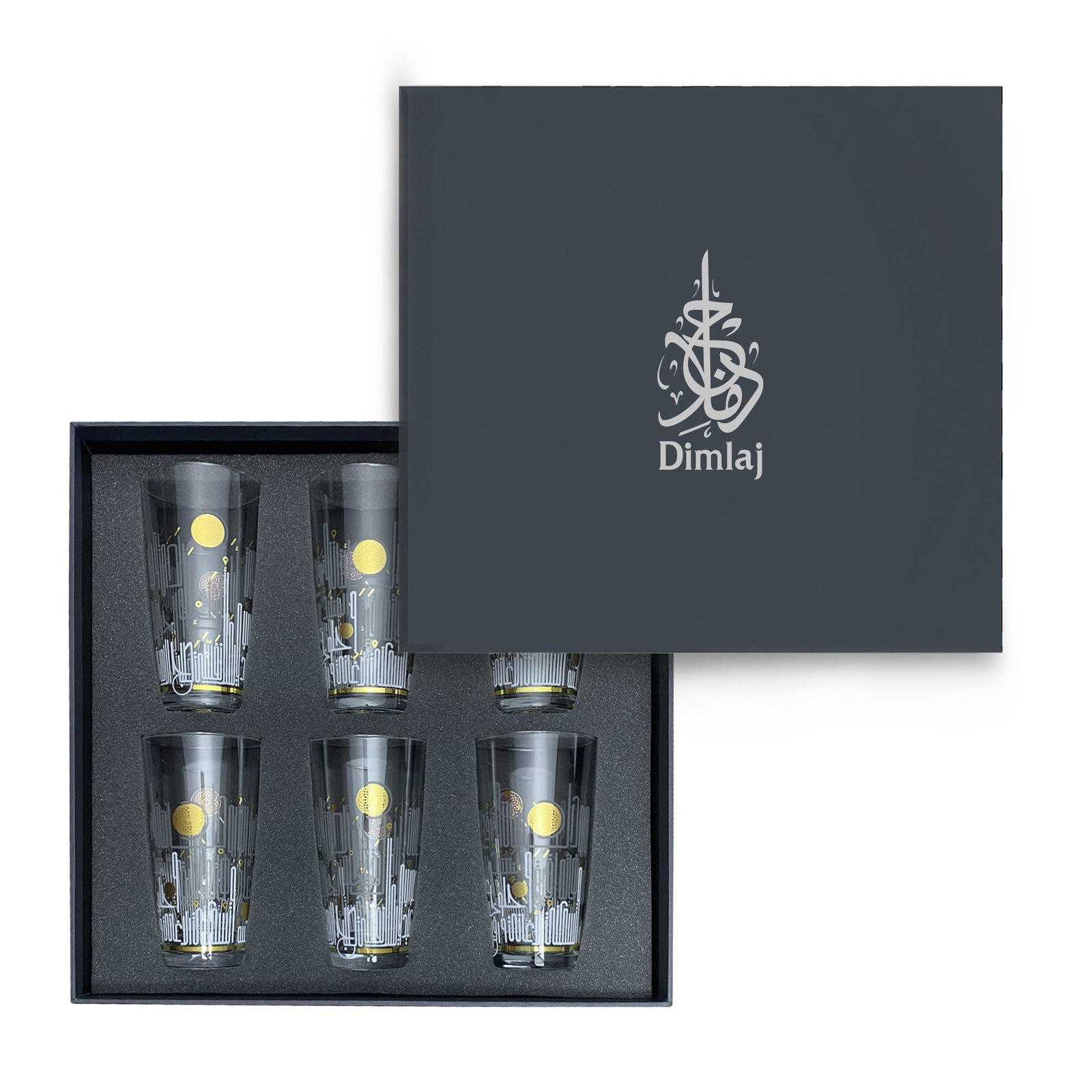 Dimlaj Hayat Set of 6 Pcs Crystal Tumblers (Gold) - Premium Tumblers from Hayat By Dimlaj - Just $525! 