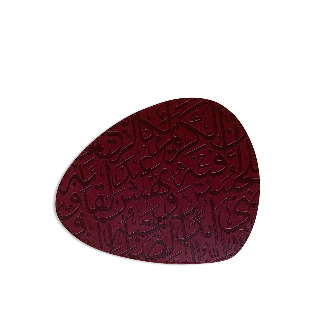 Dimlaj Kareem Set Of 2 Pcs Mirror Tray And Coaster (Maroon) - Premium Table Accessories from Kareem By Dimlaj - Just $290! 