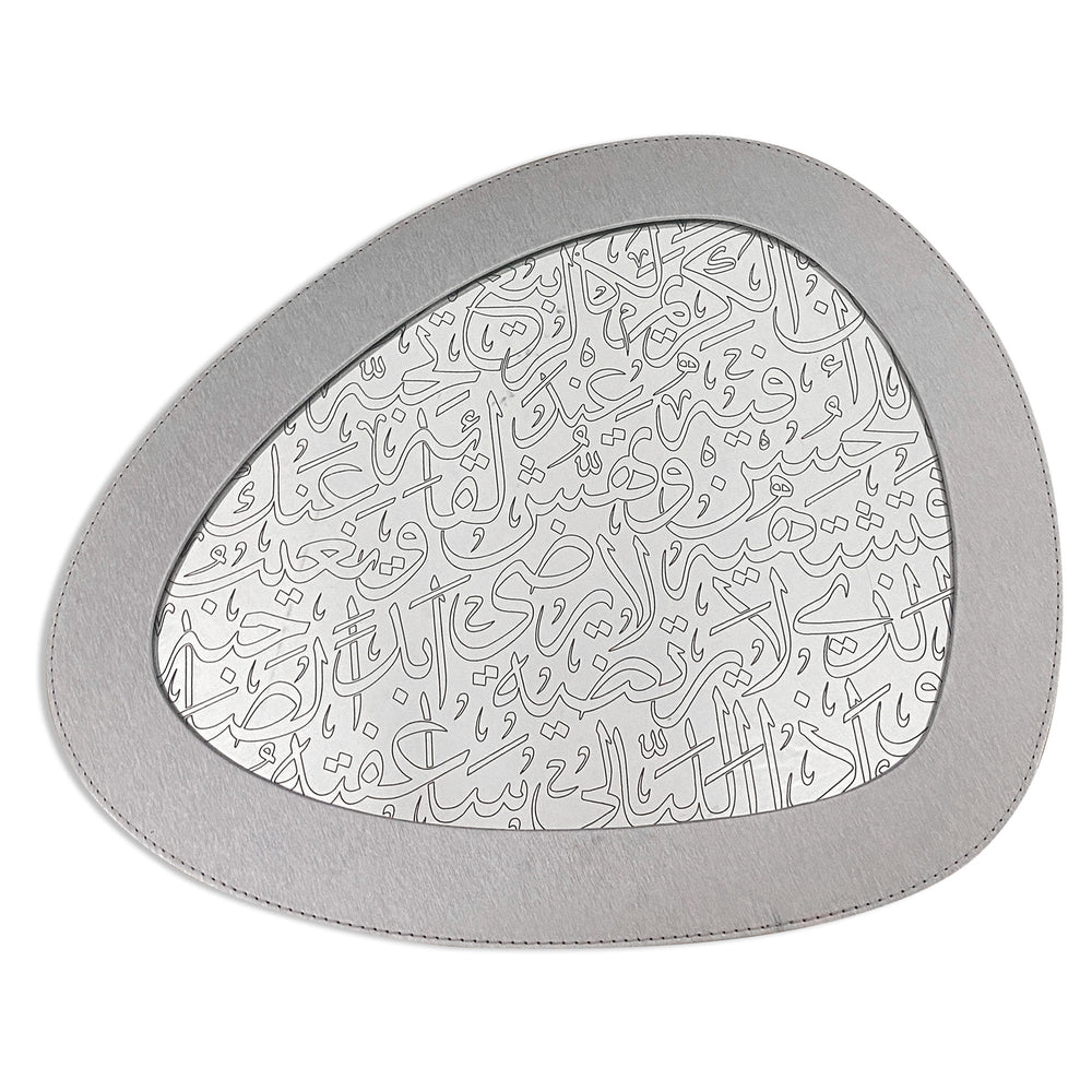 Dimlaj Kareem Set Of 2 Pcs Mirror Tray And Coaster (Silver) - Premium Table Accessories from Kareem By Dimlaj - Just $290! 