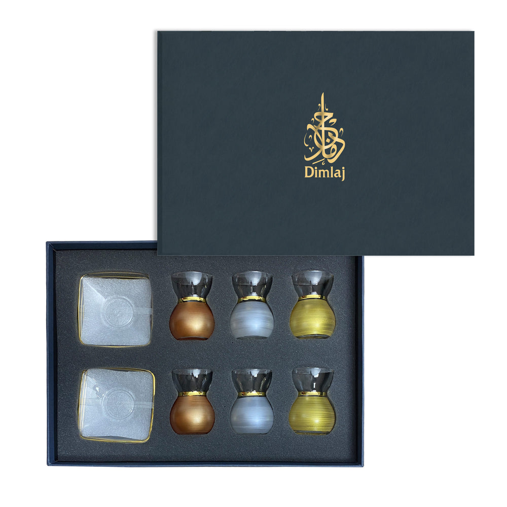 Dimlaj Luminous Set of 6 Pcs Tea Cups and Saucers - Premium Tea Istikanas Without Handle from Dimlaj Luminous - Just $200! 