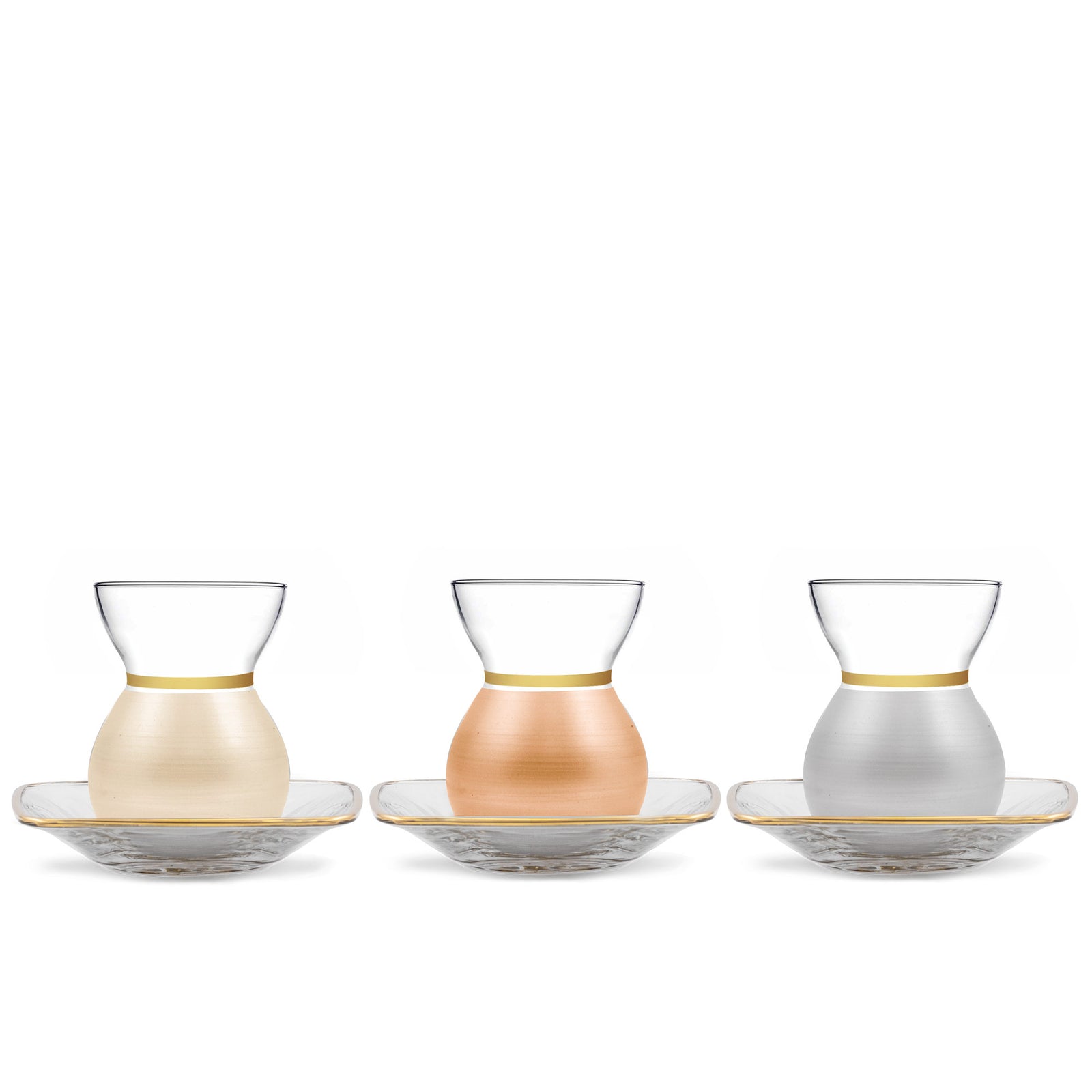 Dimlaj Luminous Set of 6 Pcs Tea Cups and Saucers - Premium Tea Istikanas Without Handle from Dimlaj Luminous - Just $200! 