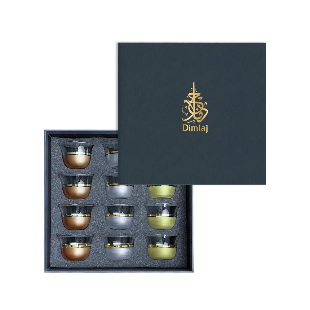 Dimlaj Luminous Set of 12 pcs Glass Cawa Cups - Premium Cawa Cups from Dimlaj - Just $175! 