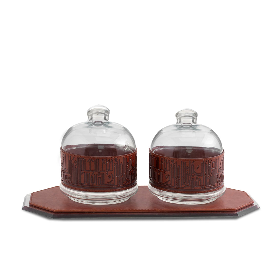 Dimlaj Hayat Set of 3 Pcs Serving Bowls With Tray (Brown) - Premium Serving Bowls from Hayat By Dimlaj - Just $375! 