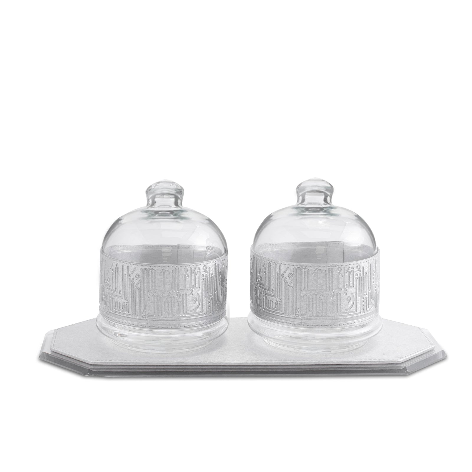 Dimlaj Hayat Set of 3 Pcs Serving Bowls With Tray (Silver) - Premium Serving Bowls from Hayat By Dimlaj - Just $375! 