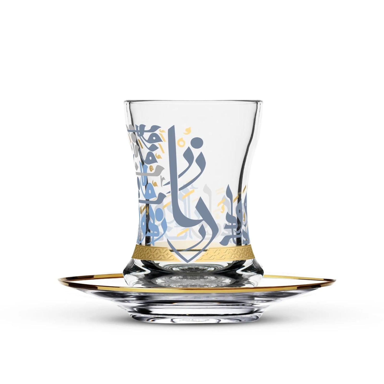 Dimlaj Wadoud Set Of 6 Pcs Tea Cups And Saucers (Gold) Wadoud By Dimlaj