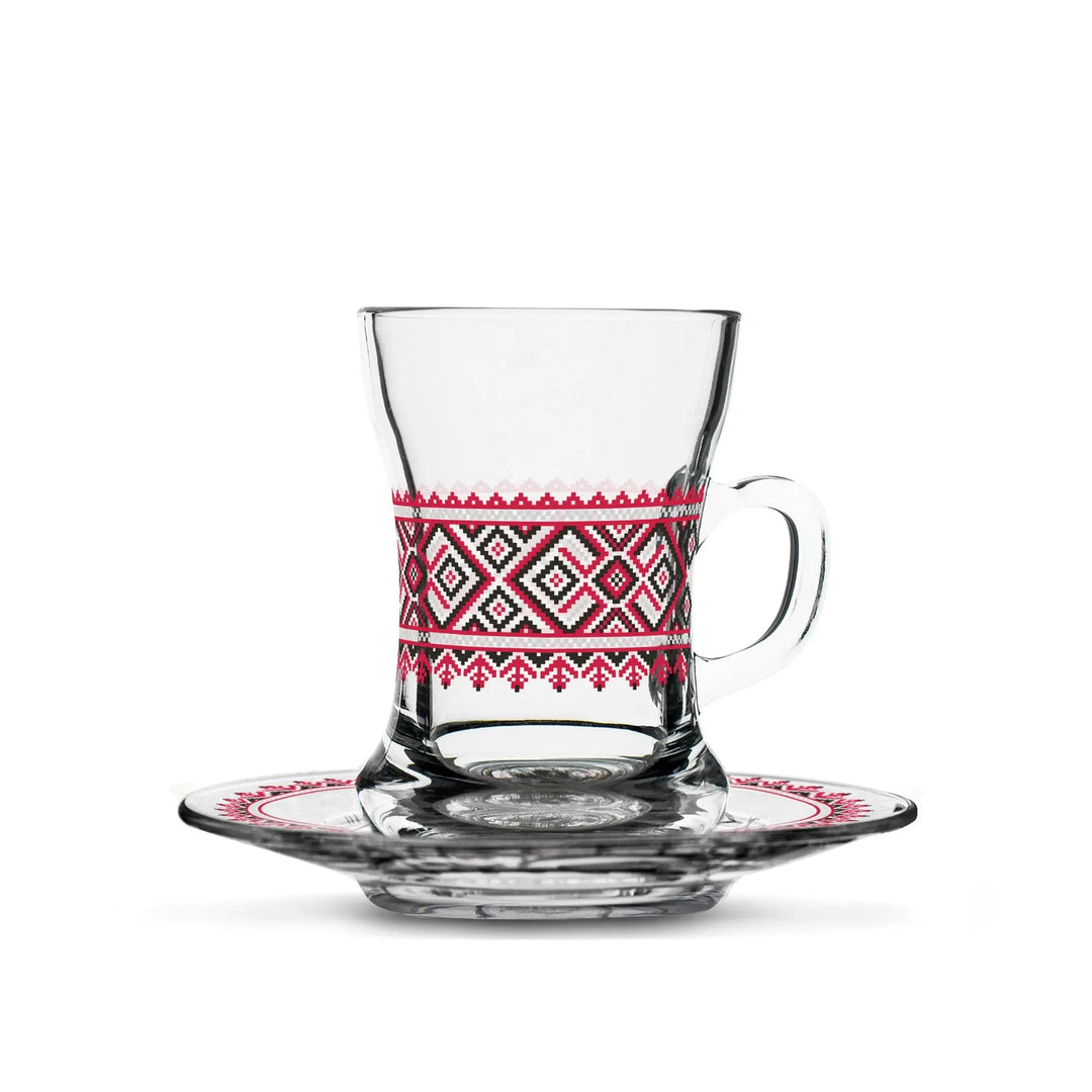 Dimlaj Darza Set Of 6 Pcs Tea Cups with Saucers Darza By Dimlaj