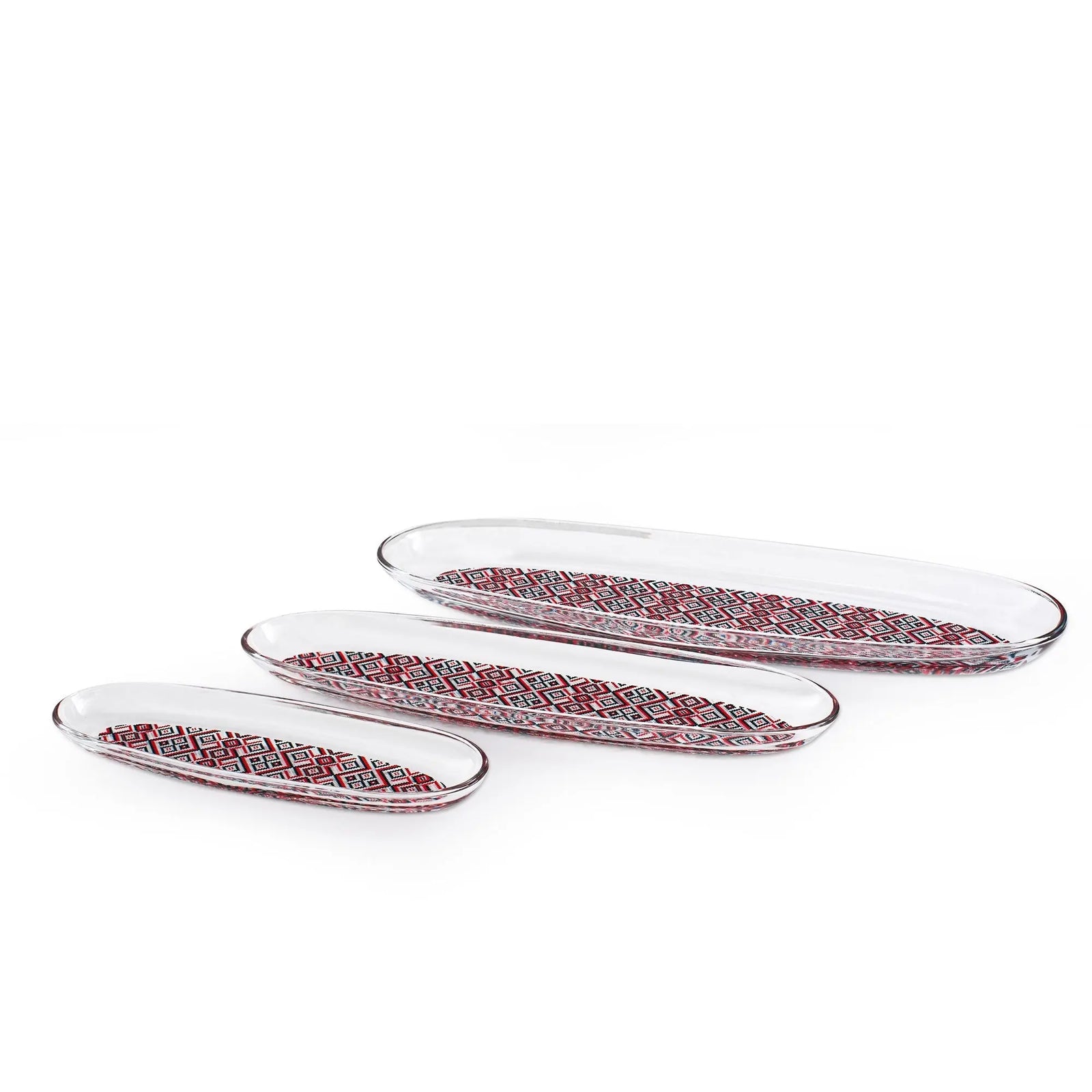 Dimlaj Darza Set Of 3 Pcs Oval Plates Darza By Dimlaj