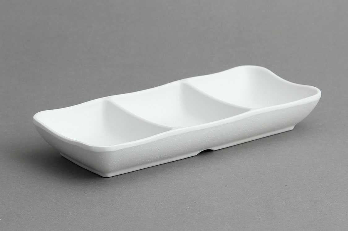 Efay Melamine Zen Sauce Dish 8" Ivory - Premium Compartment Bowl from Efay - Just $15! 
