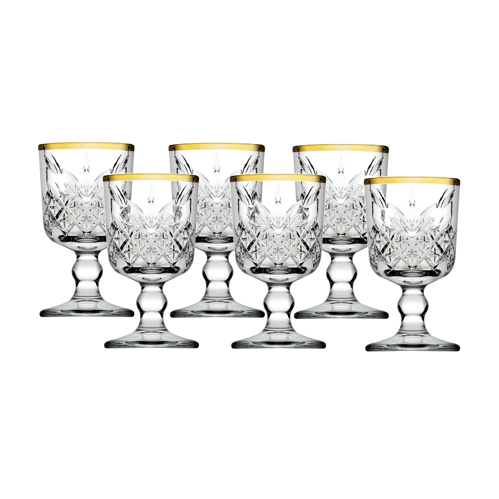 Pasabahce Timeless Set of 6pcs Tumbler 60cc Gold Rim - Premium Stemware from Pasabahce Essentials - Just $85! 