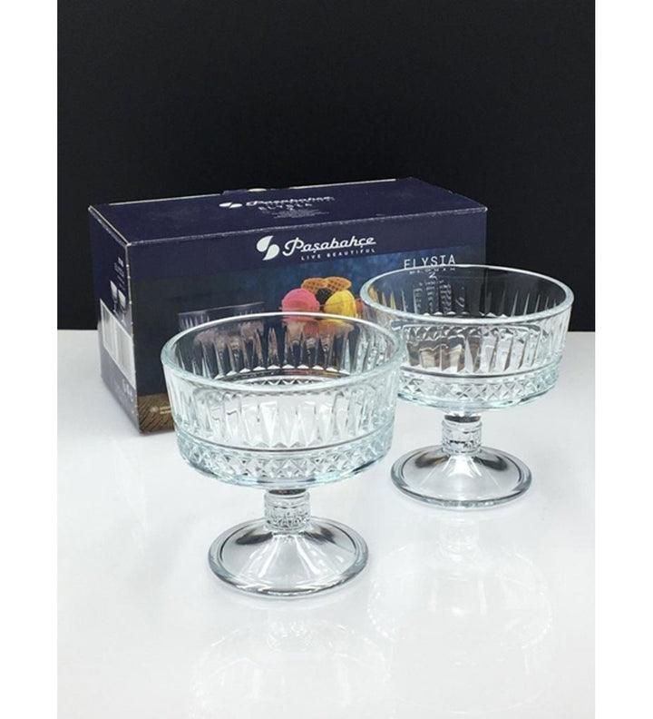 Pasabahce Elysia Set of 2pcs Ice Cream Cups 250cc Clear - Premium Ice Cream Cups from Pasabahce Essentials - Just $20! 