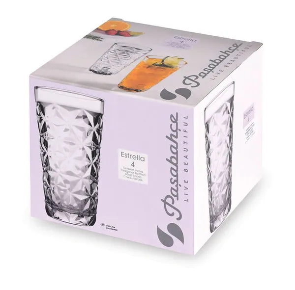 Pasabahce Estrella Set of 4 Pcs Long Drink 290cc Clear - Premium Tumbler from Pasabahce - Just $45! 
