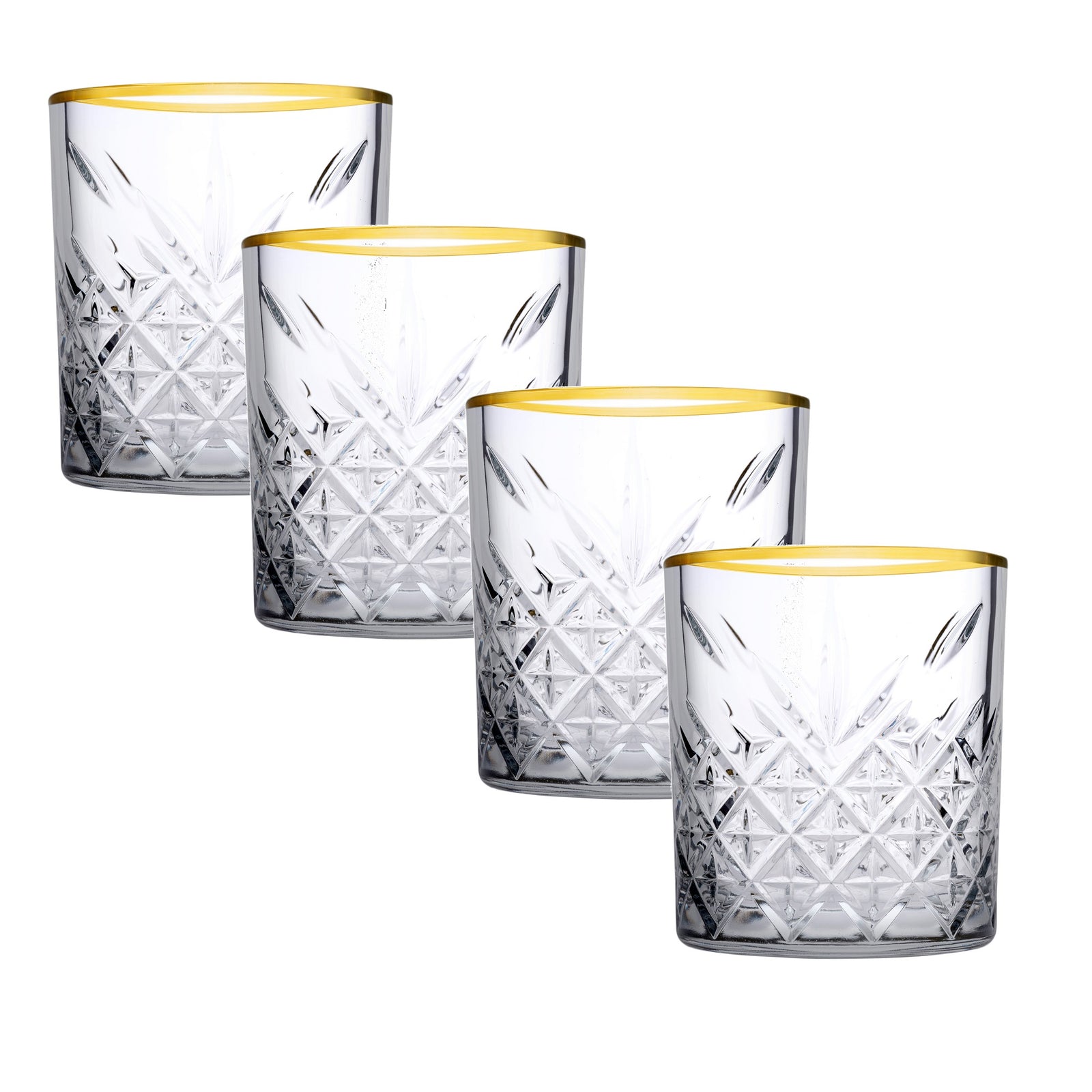 Pasabahce Timeless Set of 4pcs Shot Glasses 62cc Gold Rim - Premium Tumbler from Pasabahce Essentials - Just $45! 