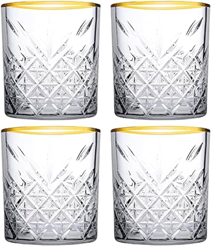 Pasabahce Timeless Set of 4pcs Tumblers 345cc Gold Rim - Premium Tumbler from Pasabahce Essentials - Just $65! 