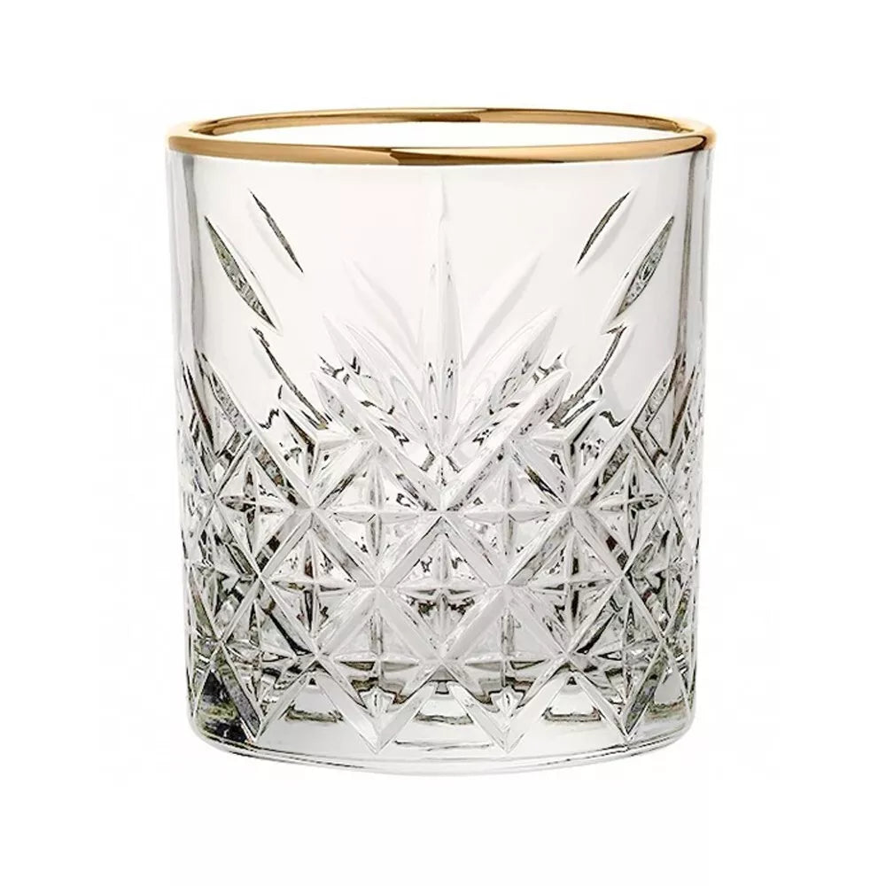 Pasabahce Timeless Set of 4pcs Tumblers 345cc Gold Rim - Premium Tumbler from Pasabahce Essentials - Just $65! 