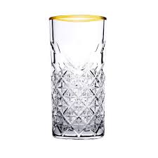 Pasabahce Timeless Set of 4pcs High Ball Tumblers 450cc Gold Rim - Premium Long Tumbler from Pasabahce Essentials - Just $70! 