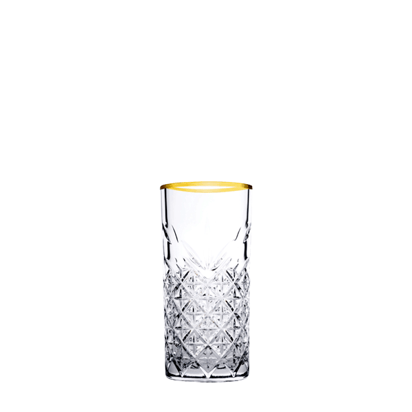 Pasabahce Timeless Set of 4pcs High Ball Tumblers 450cc Gold Rim - Premium Long Tumbler from Pasabahce Essentials - Just $70! 