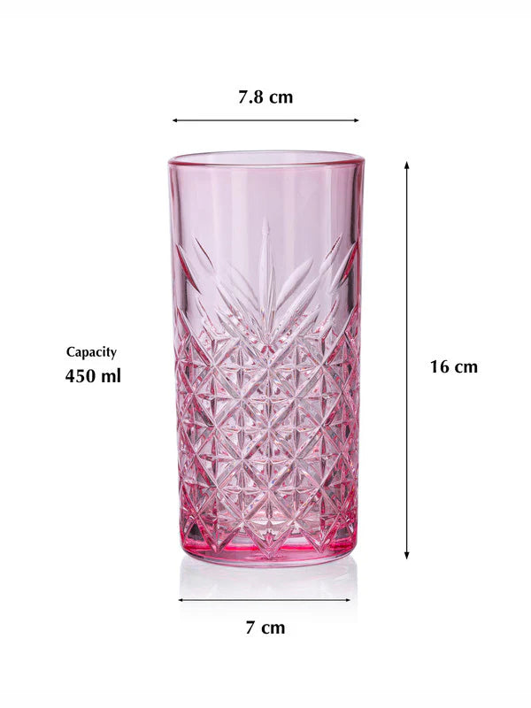 Pasabahce Timeless Set of 4pcs Tumblers 450cc Pink - Premium Tumbler from Pasabahce Essentials - Just $50! 