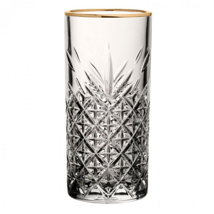 Pasabahce Timeless Set of 4pcs Long Drink Tumblers 295cc Gold Rim - Premium Long Tumbler from Pasabahce Essentials - Just $70! 