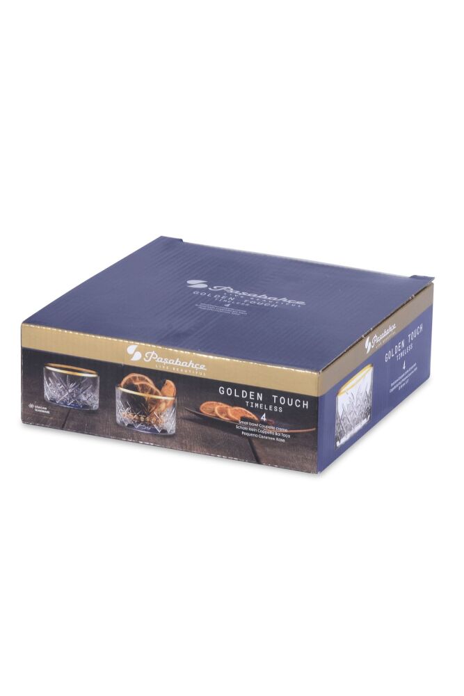 Pasabahce Timeless Set of 4pcs Bowls 225cc Gold Rim - Premium  from Pasabahce Essentials - Just $60! 