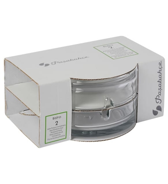 Pasabahce Bistro Set of 2 Pcs Ashtrays Clear - Premium Ashtray from Pasabahce Essentials - Just $10! 