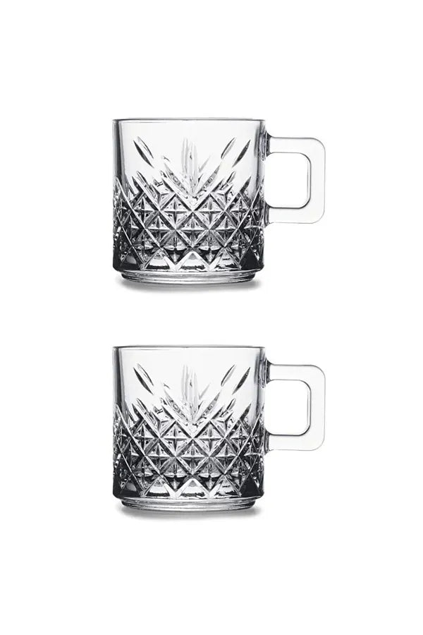 Pasabahce Timeless Set of 2pcs Mugs 195cc Clear - Premium Mugs from Pasabahce Essentials - Just $25! 