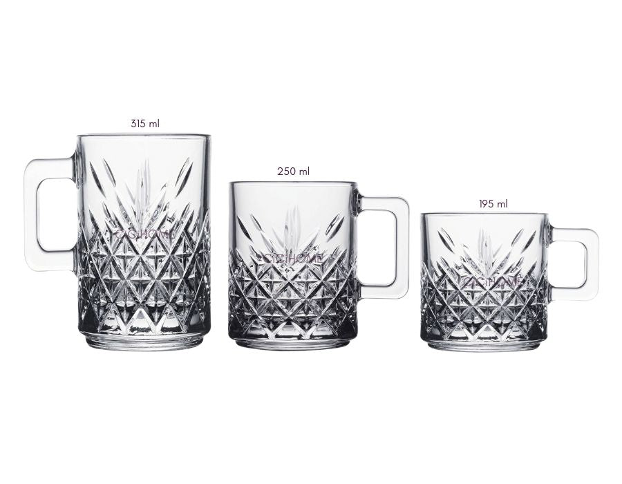 Pasabahce Timeless Set of 2pcs Mugs 250cc Clear - Premium Mugs from Pasabahce Essentials - Just $20! 